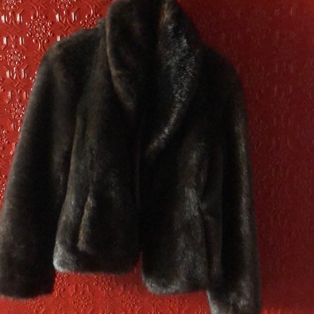 Brown faux fur jacket